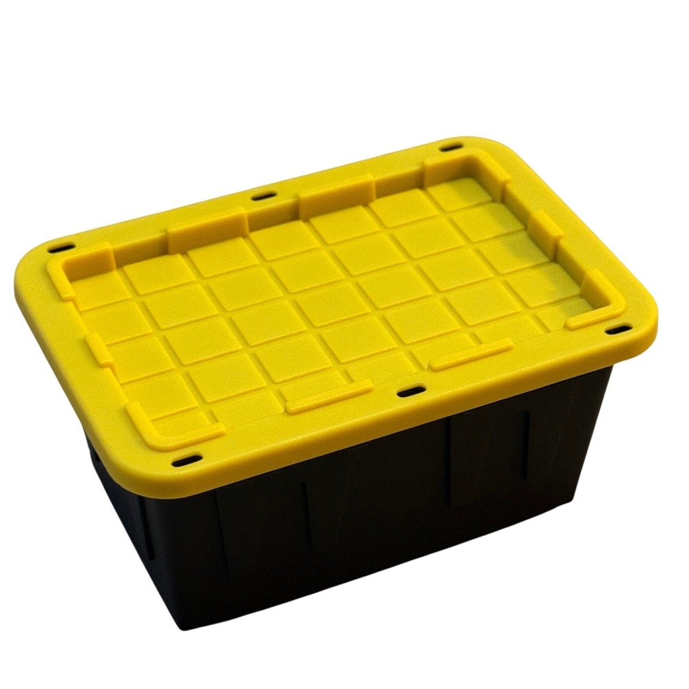 Lowe's Teeny Tote Storage Container 4.8 x 3.3 x 2.4 Black Yellow .38 quart viral